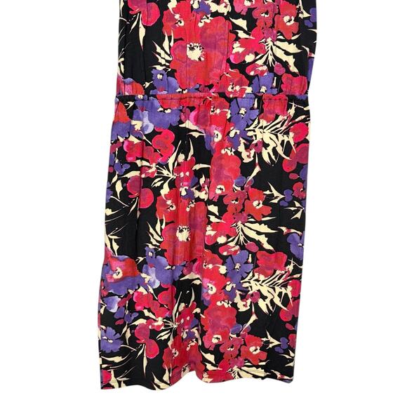 Anne Klein Floral Sleeveless Faux Wrap Dress V-Neck Midi Stretch Size Large NWOT - Picture 7 of 13